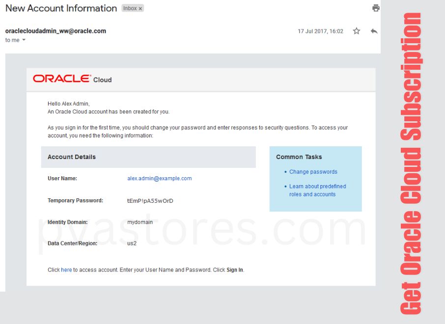 Get Oracle Cloud Subscription